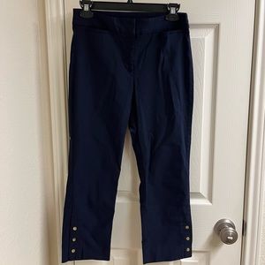 Anne Klein navy blue spring capri pants slacks trousers corpcore old mon…